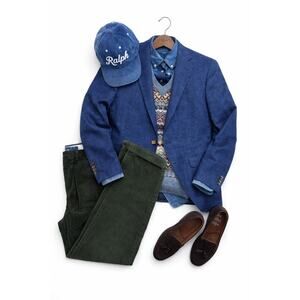 SOLD Ralph Lauren Navy Wool Blazer | Windowpane Check | Quiet Power